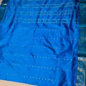 Blue Colour Pure Kanchi pattu saree