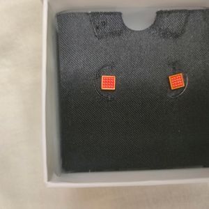 Cute Red Square Stud Earrings