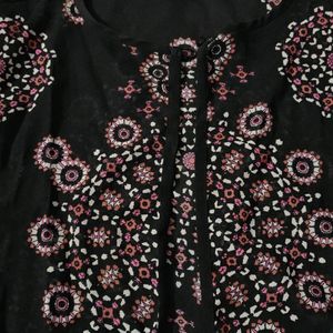 Black Floral Print Srug Of M size DJ &C Brand