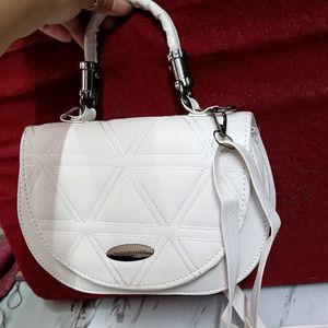 New White Leather Expensive Looking Bag