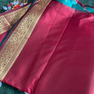 Maroon Green Saree