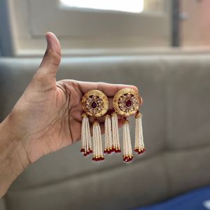 Red Beaded Earrings