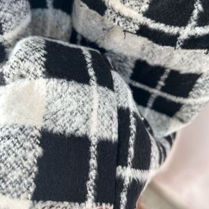 Unisex Plaid Overcoat With Inner Teddy Lining