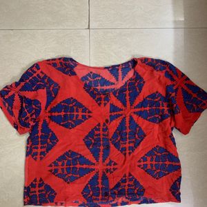 Red crop Shirt