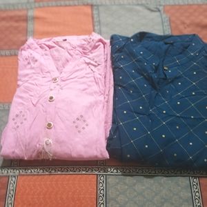 Combo Of 2 Cotton Kurtis At Reduced Price