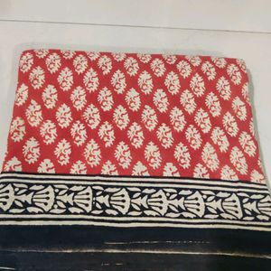 Pure Organic Cotton Sanganeri Block Print Saree