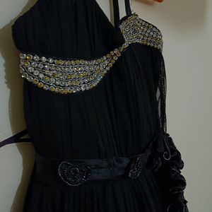 Black Net Dress For Girls..