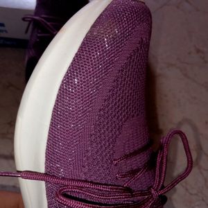 Sreeleathers Purple Laced Action Shoes For Women