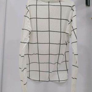 Men's White Checks Tshirt