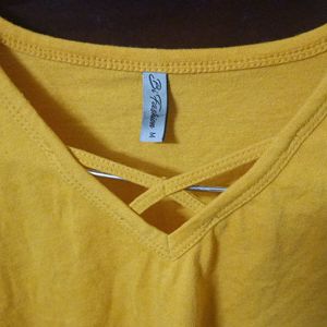 Yellow V Neck top 💛