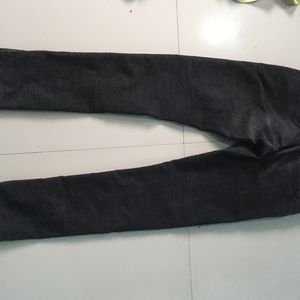 2 pants, one dark blue cotton and one black pant - 30 size