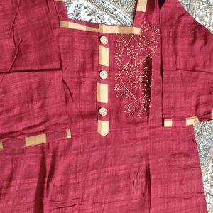 Pure Cotton Siroski Work Patiala Suit