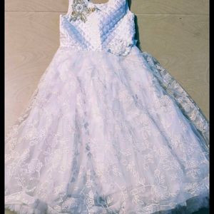 White Colour Girl Cinderella frock