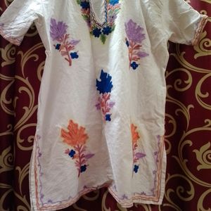 Original Kashmiri Chicken Kurti Top(Quote Your Off