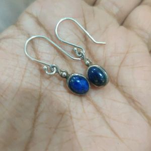 Pure Silver Lapis Lazuli Drops For Daily Wear