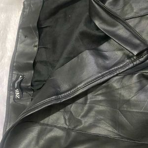 Zara Black Faux Leather High Wasted Pant