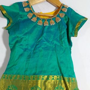 Green & Yellow Ethnic Skirt ( Girls Clothing)