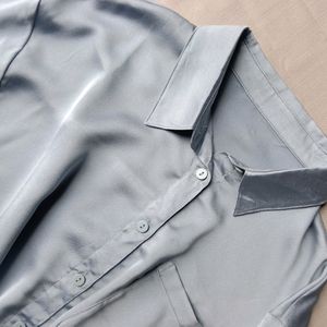 Premium MADAME Grey Silk Baggy Shirt