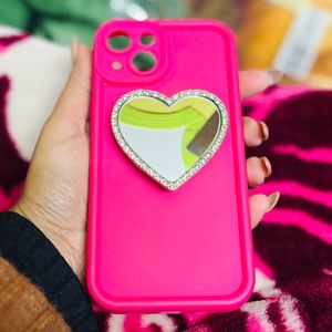 Iphone 13/14 Hot Pink Case With Pop Socket