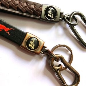 USED TVS Leather Keychain