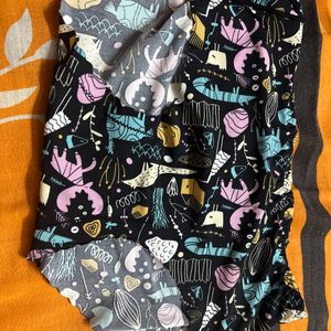 Black Printed Butter Paper Panty