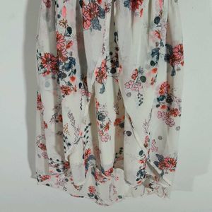 Off White Printed Dress For Girl's