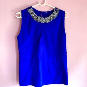 Blue Embellished Top