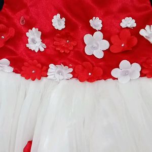 Red And White Kids Dress. Size 16