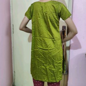 Green Short Kurti For Women