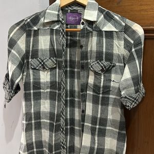 Black And White Checks Shirt