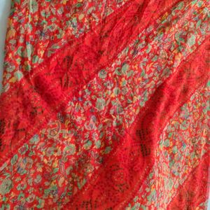 Orange Printed Sarees (Women's)