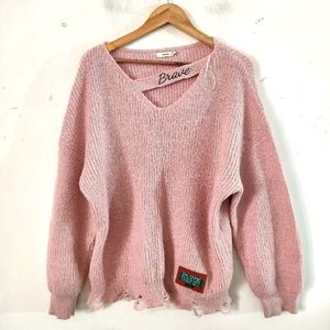 Pink Fine Knitted Sweater (WOMEN)