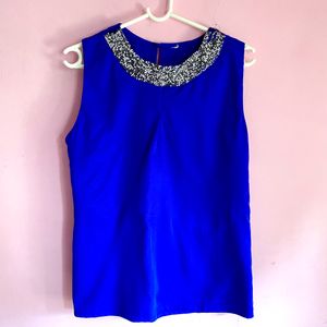 Blue Embellished Top