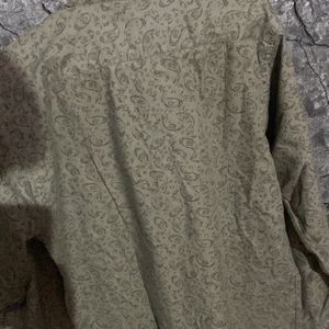 MEN OLIVE PRINTED SHIRT