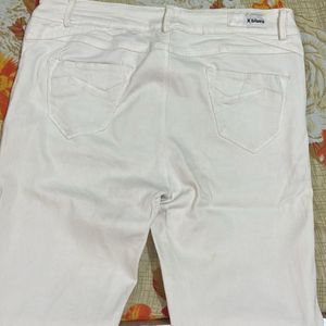 White Mid Waist Denim Jeans