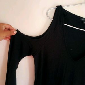 Shoulder Cut Black Top