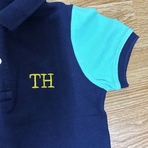 Collar T-shirt For Kids - Blue