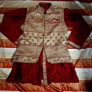 Red And Golden Aesthetic Designers Sherwani