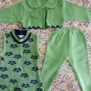 New Winter Suit Boy N Green Wol Set