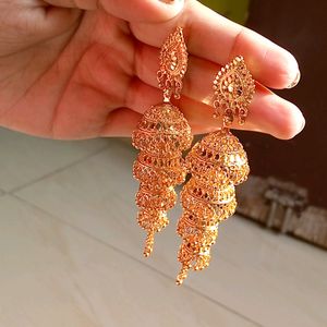 3 Layerd Golden Jhumka