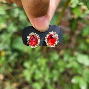 Little Red Ruby Earrings