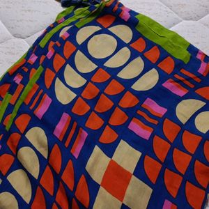 Multi Colour Geometric Pattern Stole For Women