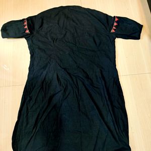 Black Red Work Kurtas