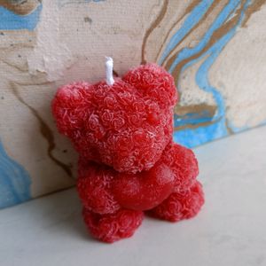 Teddy Bear Heart Handmade Scented Candle (Small)