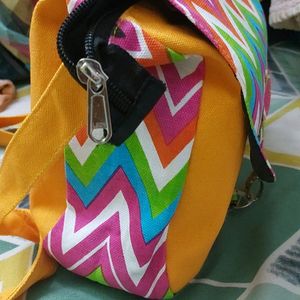 Unused Yellow and multicolor canvas boho sling bag