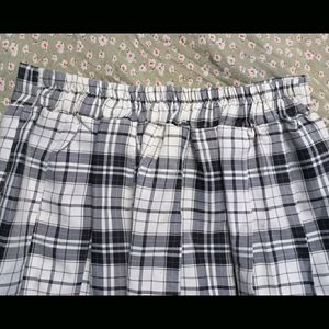 Korean Plaid Pleated Skirt