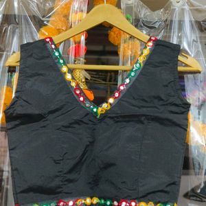 Black Mirror Work Free Size Blouse