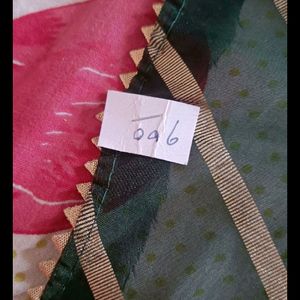 New Tissue Green Saree Attached Bluse Piece