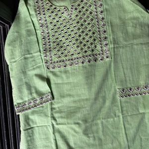 South cotton green ethnic coord set