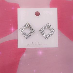 Silver Square Diamond Style Earing